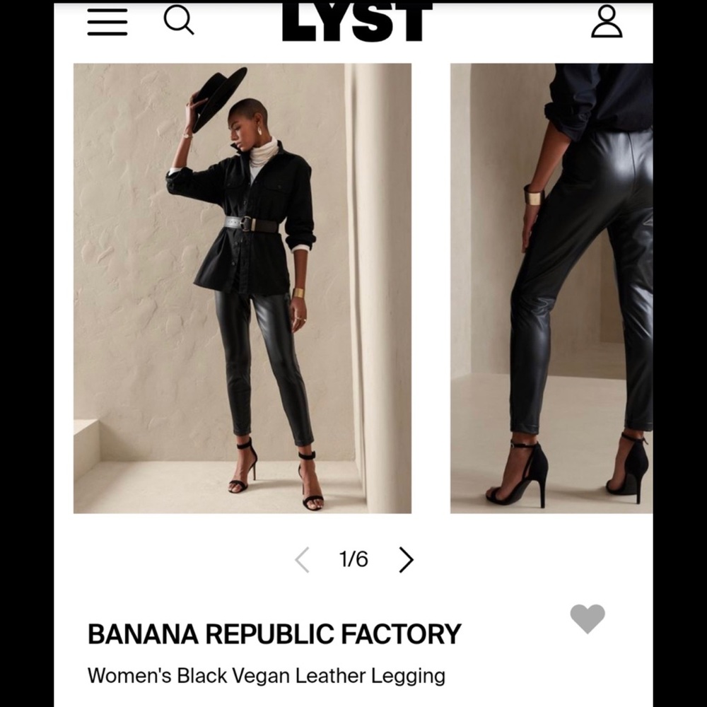 🆕 LISTING!! BRAND NEW WITHOUT TAGS BANANA REPUBLIC BLACK VEGAN LEATHER LEGGINGS